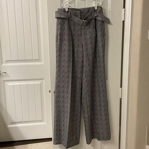 White House Black Market Black and White Wide Leg Pants